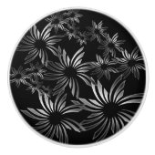 Silberne Blume Keramikknauf (Vorderseite)