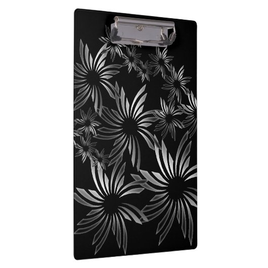 Silberne Blume Klemmbrett (Rechts)