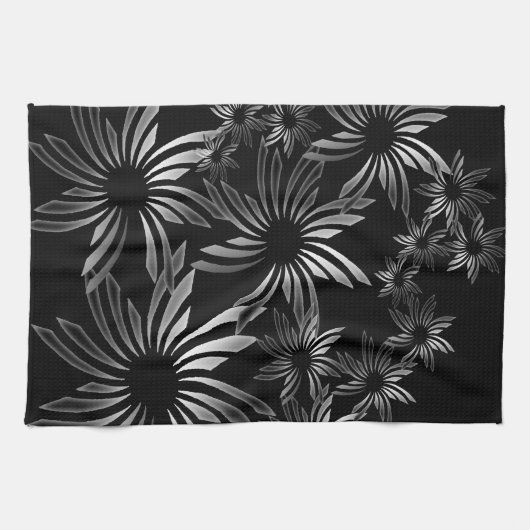Silberne Blume Küchentuch (Horizontal)