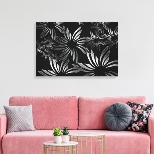 Silberne Blume Leinwanddruck (Insitu (Wohnzimmer))