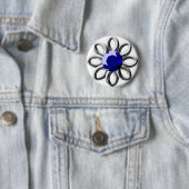 Silberne Blume mit blauem Stein Button (Beispiel)