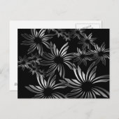 Silberne Blume Postkarte (Vorne/Hinten)