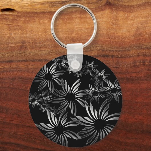 Silberne Blume Schlüsselanhänger (Vorderseite)