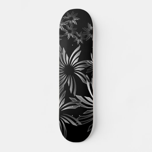 Silberne Blume Skateboard (Vorderseite)