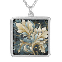 silberne Blume Versilberte Kette