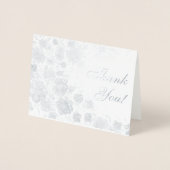 Silberne Blume Vielen Dank Folienkarte (Vorderseite)