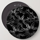 Silberne Blumen Button (Vorne & Hinten)