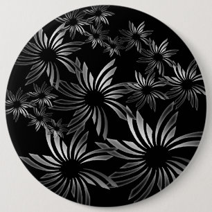 Silberne Blumen Button