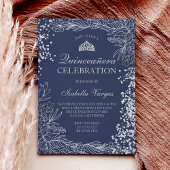 Silberne Blumenmarineinfanterie Foto Tiara Quincea Einladung