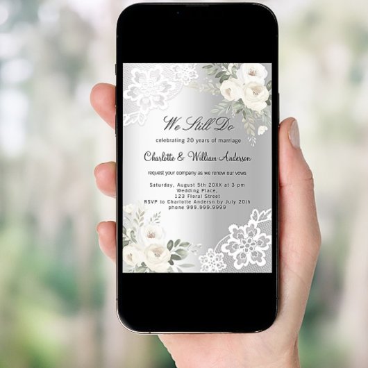 Silberne Blütezeit Einladung