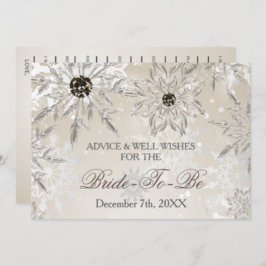 silberne Brautparty-Ratschläge und Well-Wishings-K Einladung (Vorne/Hinten)
