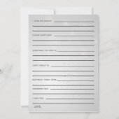 silberne Brautparty-Ratschläge und Well-Wishings-K Einladung (Rückseite)