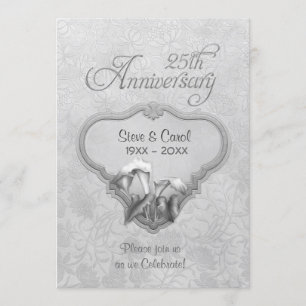 Silberne Calla 25. Hochzeitstag Einladung
