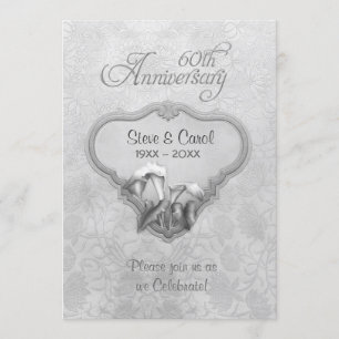 Silberne Calla 60. Hochzeitstag Einladung