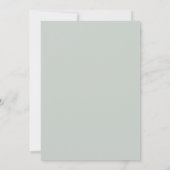 Silberne Celadon-Blumenhochzeit Einladung (Rückseite)