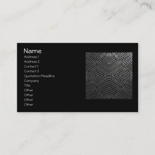 Silberne Chainmail Fliese 196 Visitenkarte (Vorderseite)