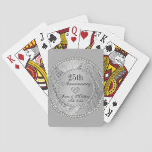 Silberne Damast-Spielkarten Spielkarten