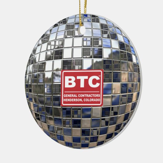 Silberne Disco-Ball-Spiegel-Verzierung Keramik Ornament (Links)