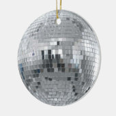 Silberne Disco-Ball-Weihnachtsverzierung Keramik Ornament (Links)