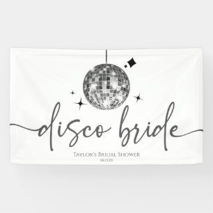 Silberne Disco-Kugel Disco-Braut Brautparty Banner