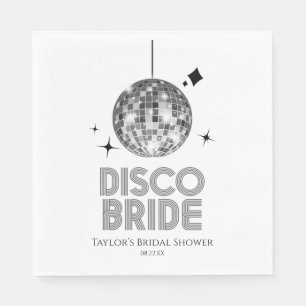 Silberne Disco-Kugel Disco-Braut Brautparty Serviette