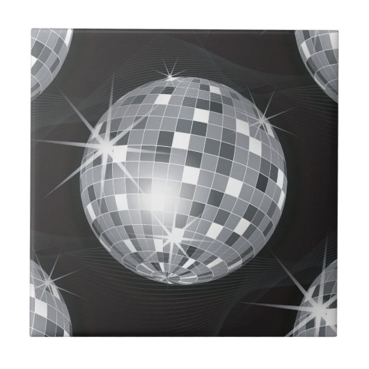 silberne Disco-Kugel Fliese (Vorderseite)