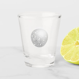 Silberne Disco-Kugel Retro 70er Schnapsglas