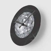 silberne Disco-Kugel Runde Wanduhr (Winkel)