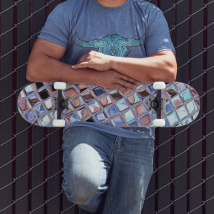 Silberne Diskokugel Makro   Retro Spiegelkugel Fot Skateboard