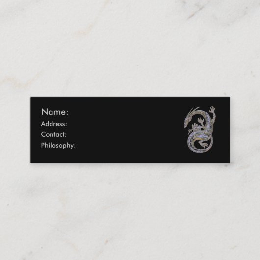Silberne Drache-Visitenkarten Mini Visitenkarte (Vorderseite)