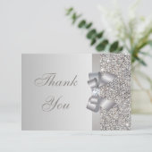 Silberne DruckPaillette, Bogen u. Diamant danken Dankeskarte (Stehend Vorderseite)