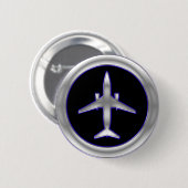 Silberne Düsenflugzeug Button (Vorne & Hinten)