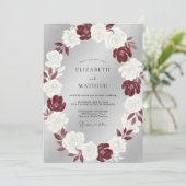 Silberne düstere Winterhochzeit Einladung (Stehend Vorderseite)