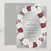 Silberne düstere Winterhochzeit Einladung (Vorne/Hinten)