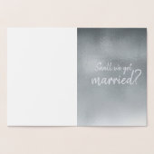 Silberne Elefanten mit Heiratsvorschlag Folienkarte (Innenseite)