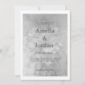 Silberne, elegante Kirschblüte Blütenhochzeit Einladung (Vorderseite)