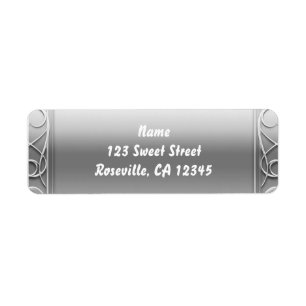 Silberne elegante moderne Hochzeits-Adressetikette