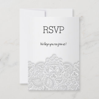 Silberne elegante RSVP-Antwort für alle Veranstalt RSVP Karte