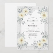 Silberne Elfenblüten-Hochzeit Einladung (Vorne/Hinten)