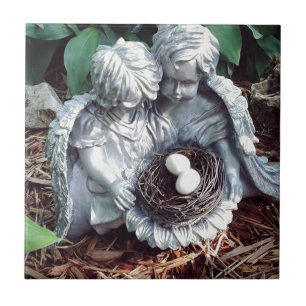 Silberne Engel Fliese