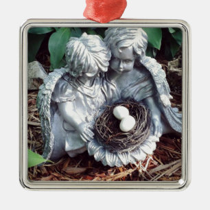 Silberne Engel Ornament Aus Metall