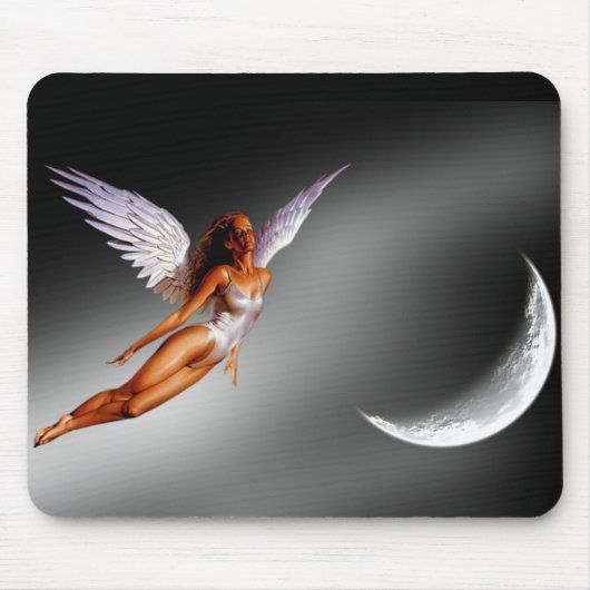 Silberne Engels-Fantasie/Sci FI entwarfen Mousepad (Vorne)