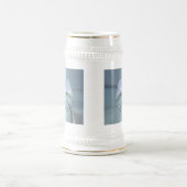 Silberne Engels-Flügel eingewickelt um ein Herz Bierglas (Mittel)