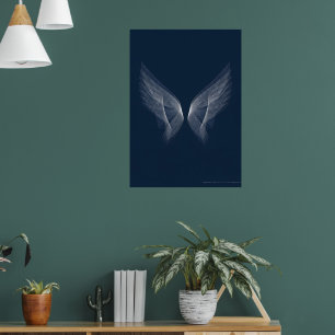Silberne Engelsflügel Kunstprint Himmelhintergru Poster