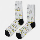 Silberne Eulen Design Personalisiert Socken (Linkes Detail)