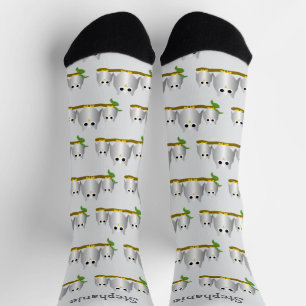 Silberne Eulen Design Personalisiert Socken