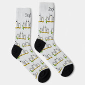 Silberne Eulen Design Personalisiert Socken (Rechts)