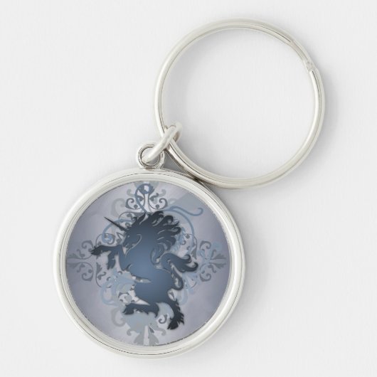 Silberne Fantasiestädtischer Schlüsselanhänger (Vorne)