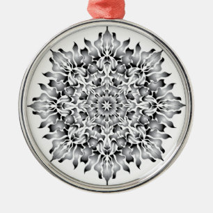 Silberne Flammen-Schneeflocke-Verzierung Silbernes Ornament
