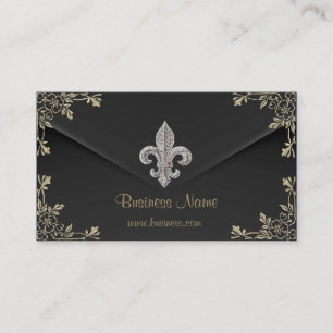 Silberne Fleur-de-Lis Visitenkarte 2
